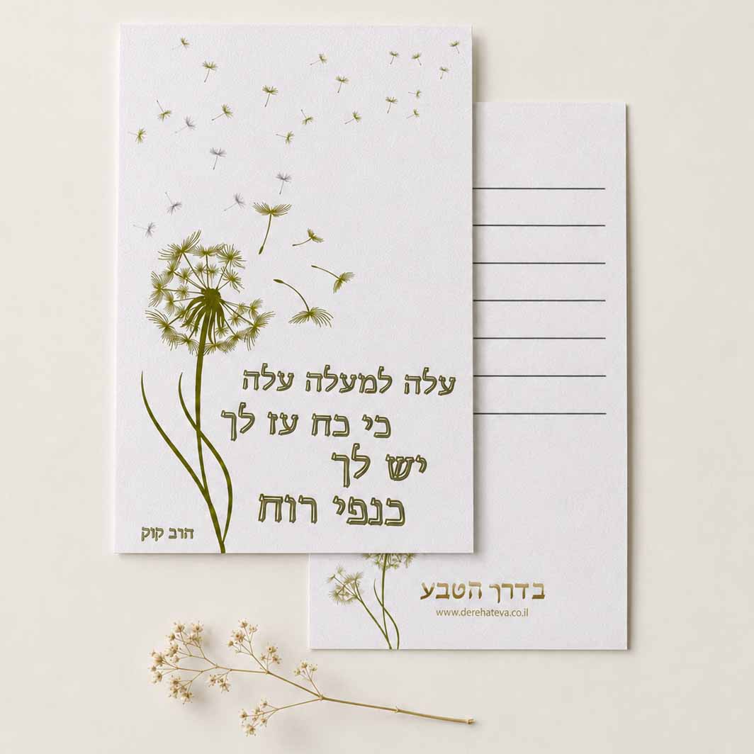 כרטיס ברכה דו צדדי “עלה למעלה עלה” כרטיס ברכה דו צדדי “עלה למעלה עלה”
