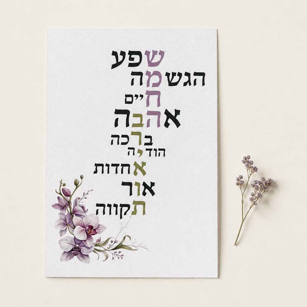 כרטיס ברכה דו צדדי “ברכות” כרטיס ברכה דו צדדי “ברכות”