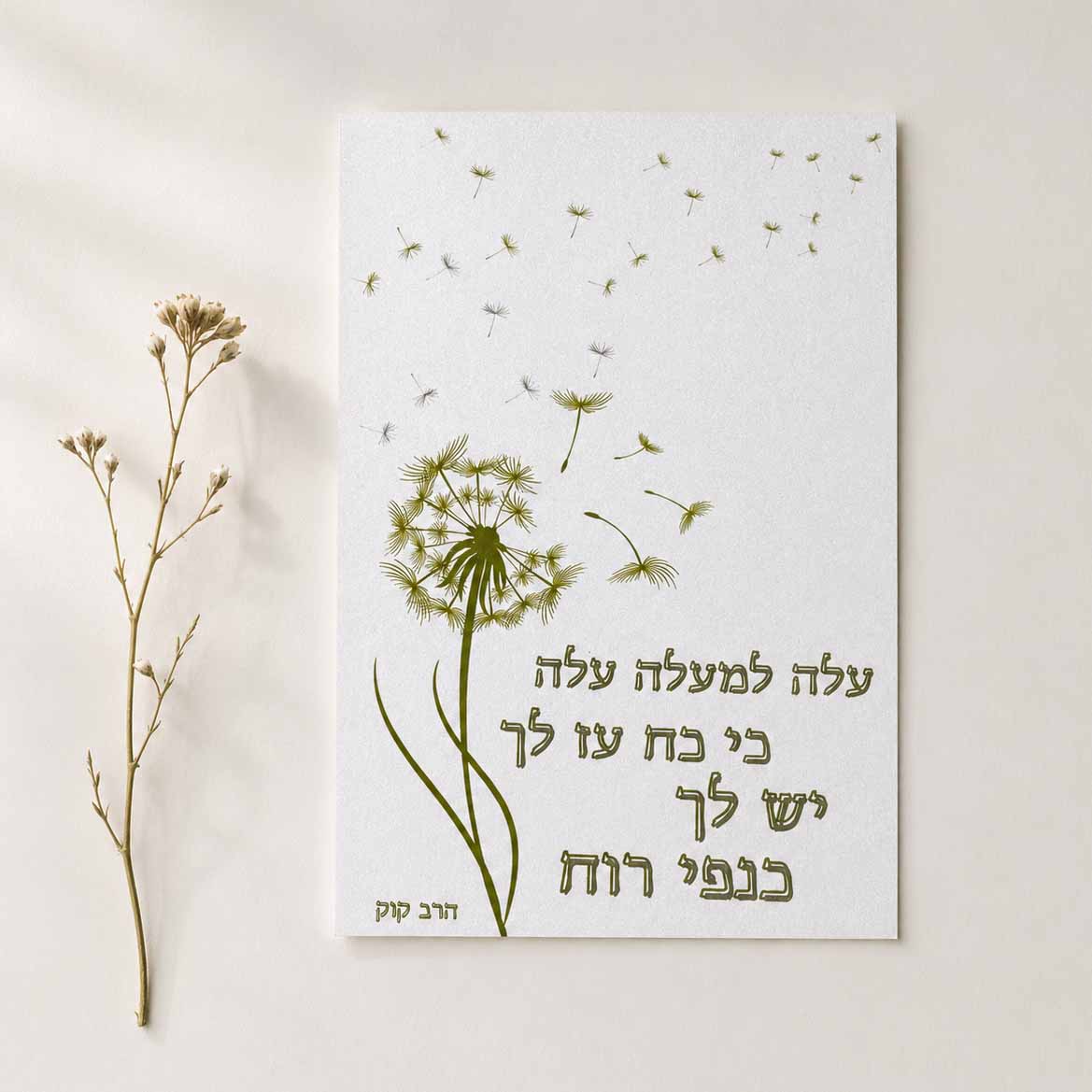 כרטיס ברכה דו צדדי “עלה למעלה עלה” כרטיס ברכה דו צדדי “עלה למעלה עלה”